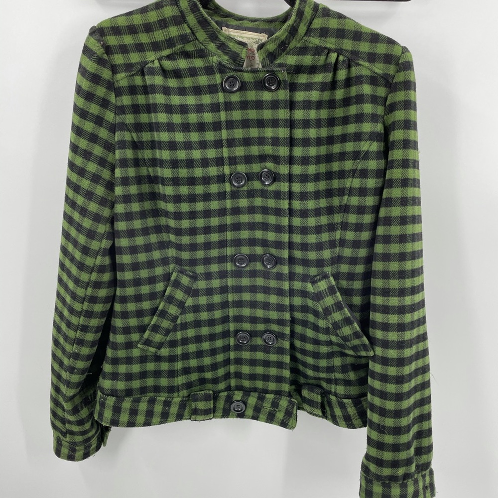Flying Tomato Large women’s jacket green checked